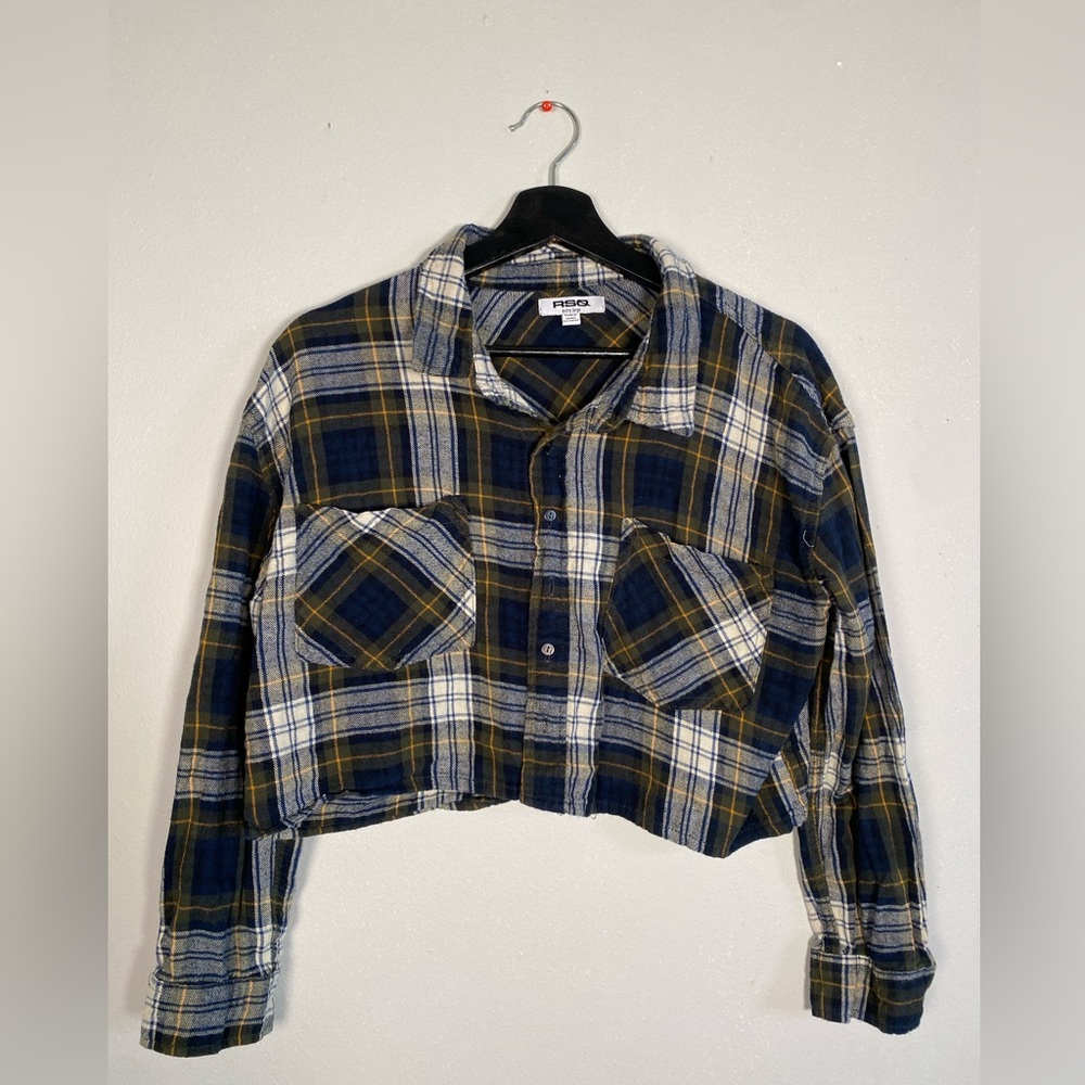 Women's Cropped Flannel Shirt